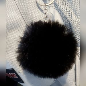 Black Fuzzy Keychain